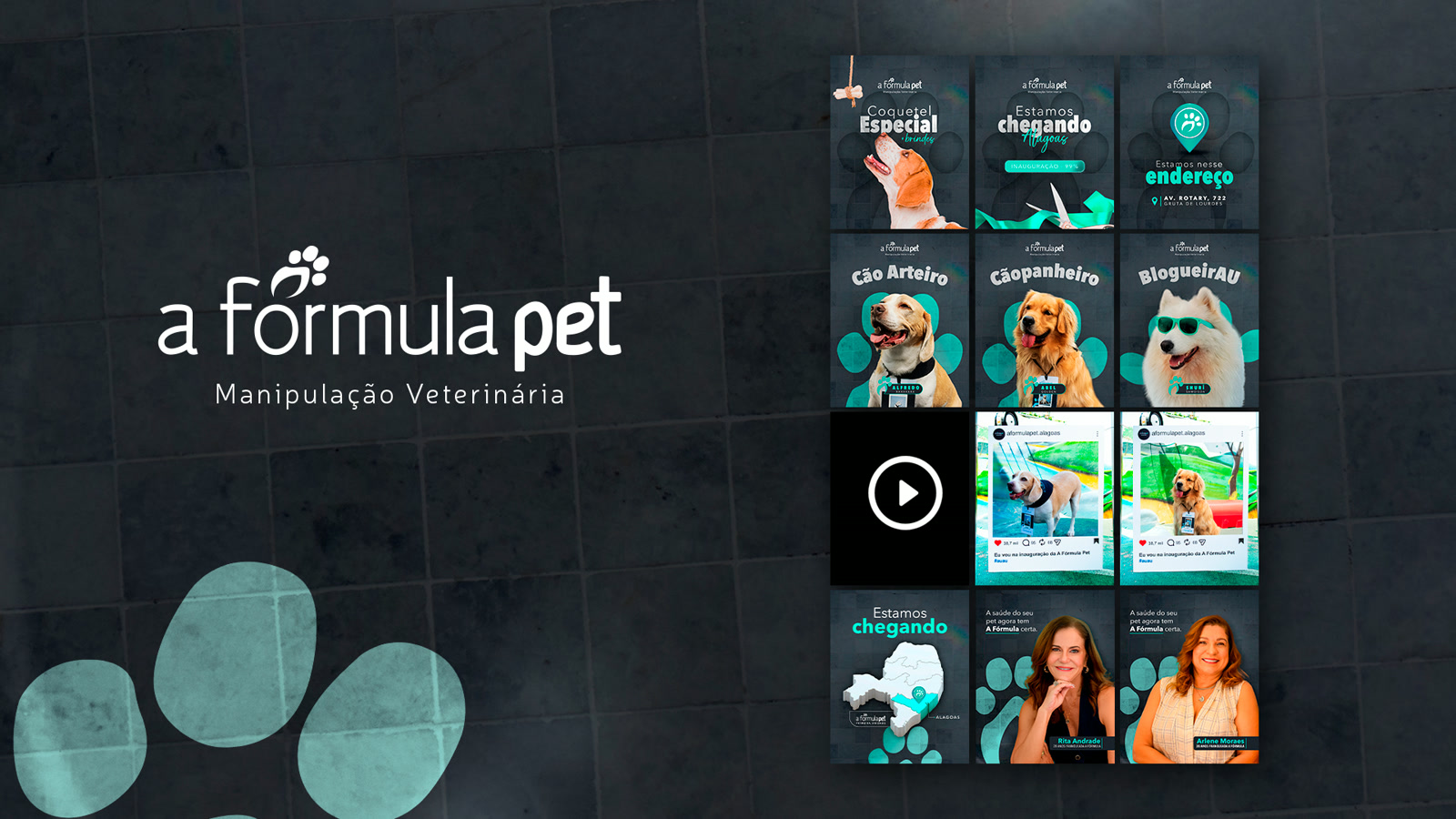 Grid de social media A Fórmula Pet