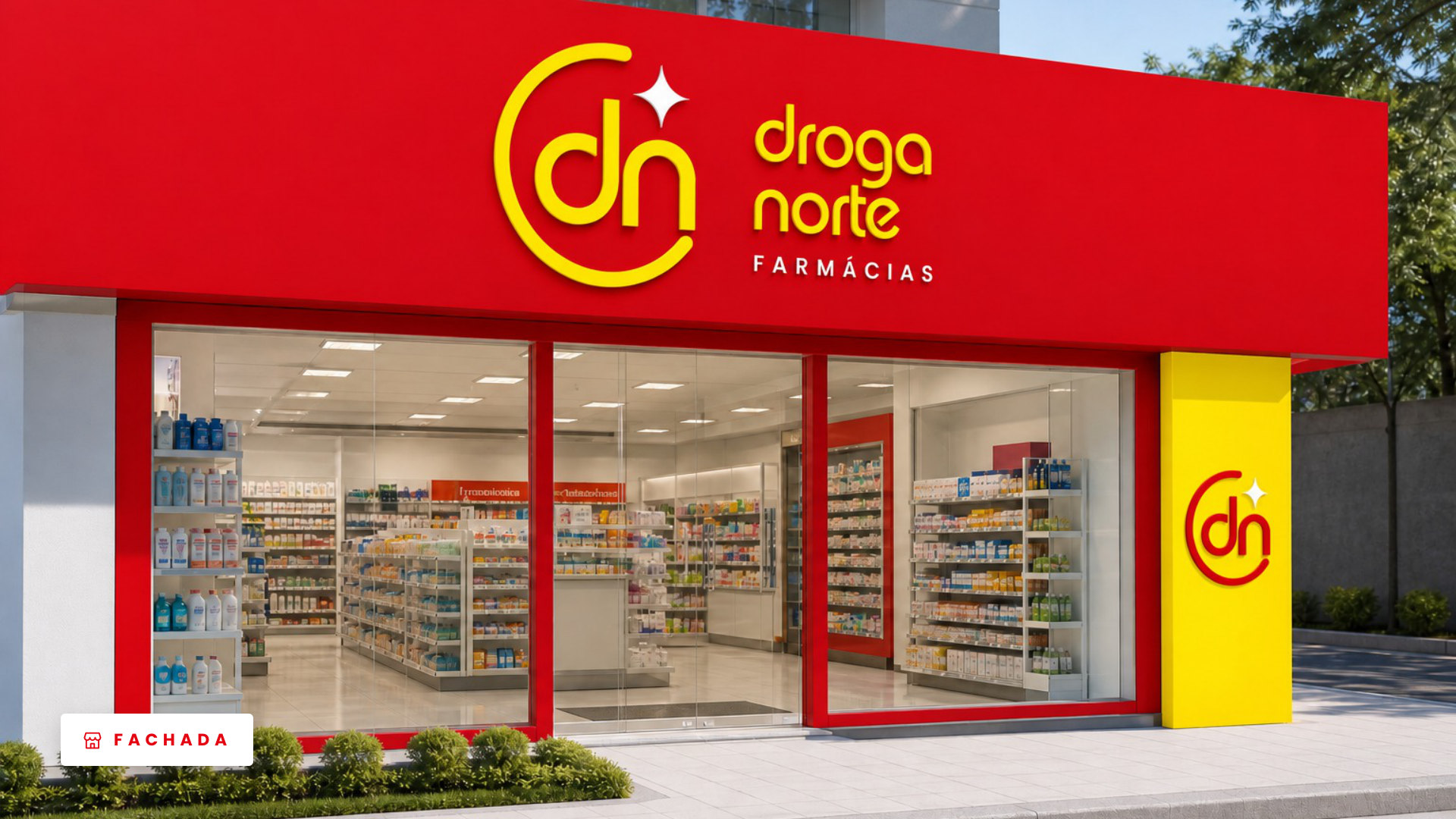 Mockup de fachada Droga Norte